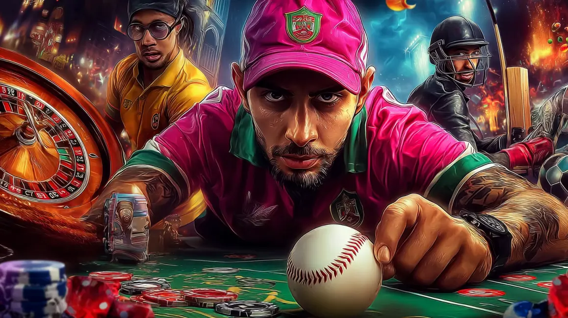 Bet on Dynamic Cricket Action at Q789. A professional cricket player in a yellow jersey takes a powerful swing, capturing the dynamic action and big betting opportunities you can find at Q789.