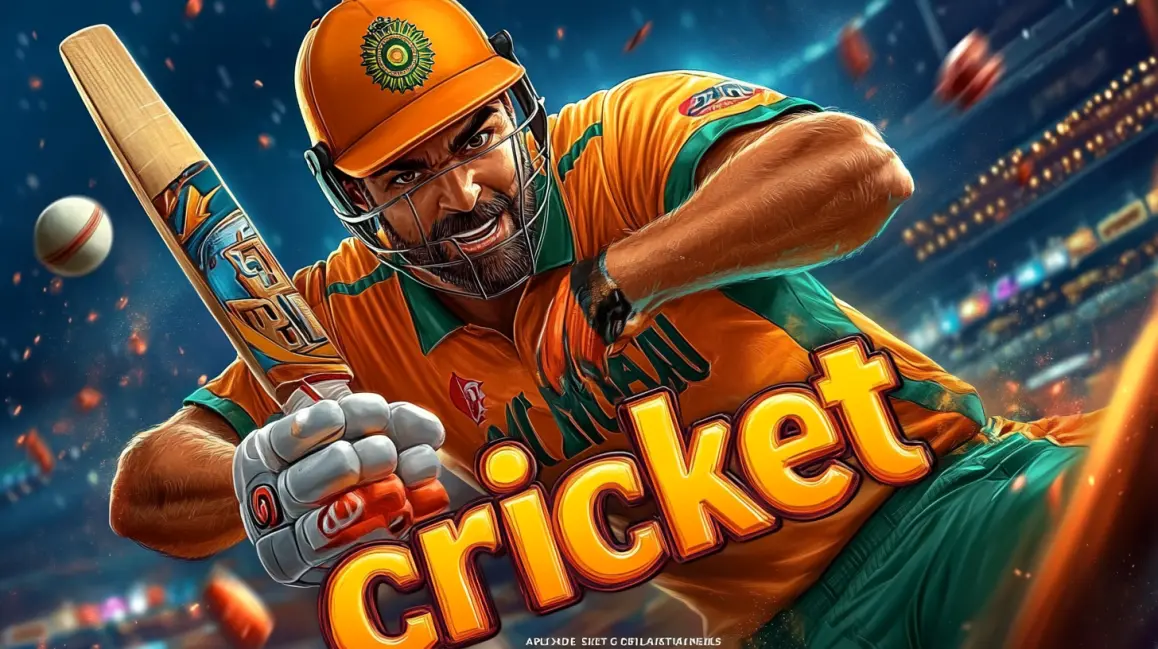 Bet on International Cricket at Q789. A handsome cricket player in a tropical setting represents the international cricket matches from around the world that you can bet on with the Q789 sports app.