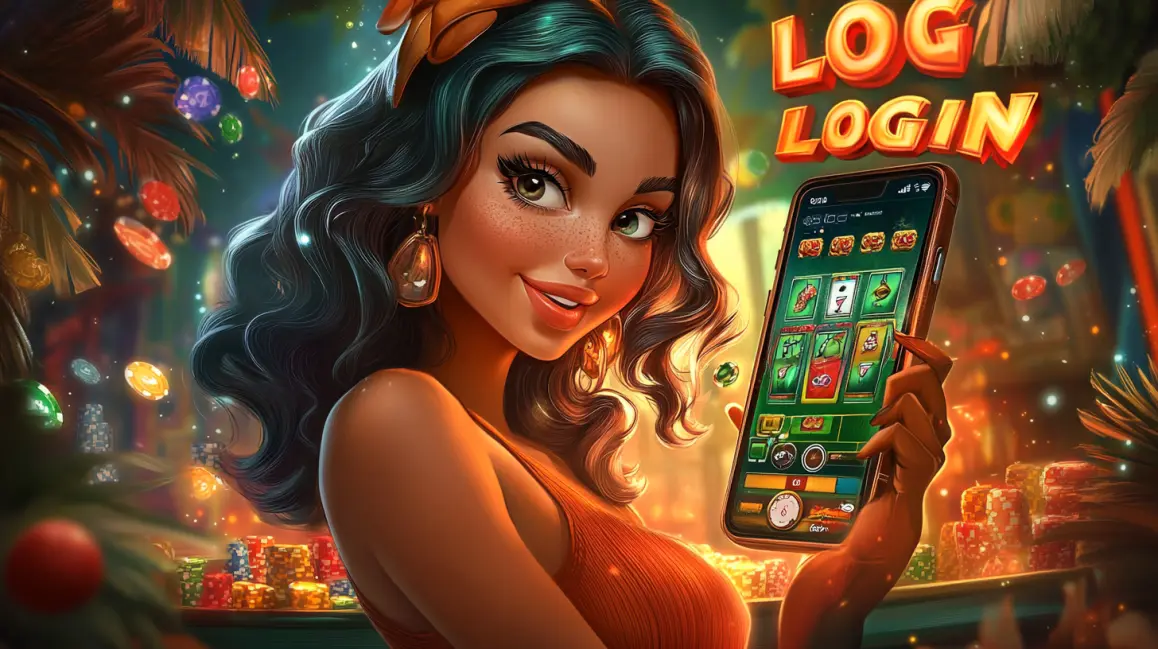 Spin the Wheel at Rolut Casino on Q789. A beautiful woman with red hair is featured on a mobile phone screen for the 'Rolut Casino', inviting you to spin the wheel and win big at Q789's live roulette.